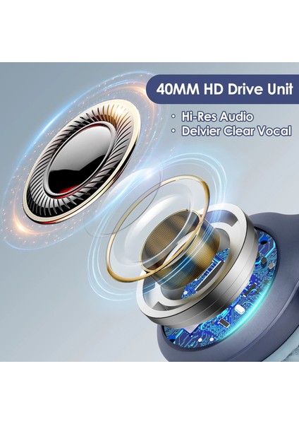 Mavi Siindoo Bluetooth Kulaklıklar Katlanabilir Stereo Kablosuz Kulaklık Süper Bas Gürültü Önleyici Mikrofon Mavi Dizüstü Pc Tv Için (Yurt Dışından) indirimleri