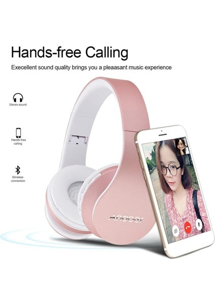 Gül Altın Andoer Aşırı Kulak Kablosuz Bt Kulaklık Mikrofon 3.5mm Kablolu Müzik Kulaklıklar Akıllı Telefon Pc Laptop Için Katlanabilir Kafa Bandı Tf Kart (Yurt Dışından) fiyatları
