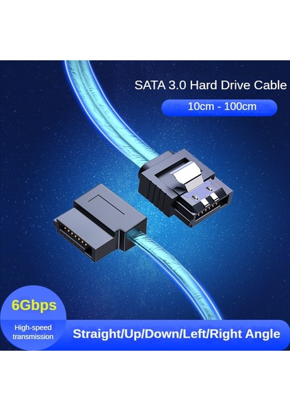 Yukarı-Sol 15 cm Dirsek Sata 3.0 Sabit Disk Veri Kablosu Sata3 6 Gbps Hızlı Şarj Kablosu Dıy Düz Yukarı Aşağı Sol Sağ Açılı HDD Sabit Disk Disk (Yurt Dışından)