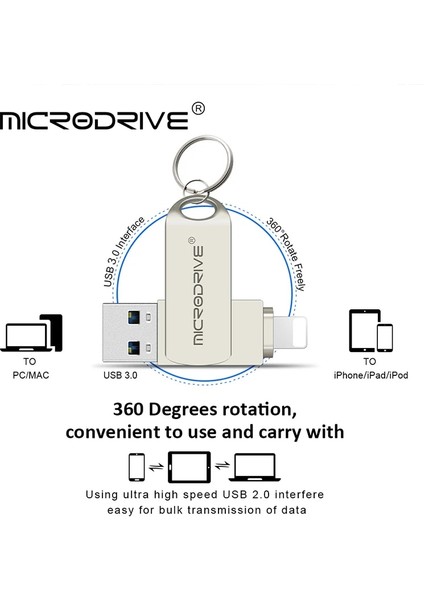 Gümüş 128 GB Usb3.0 Flash Sürücü Tüm iPhone X/artı/se/ipad 2 In 1 Kalem Sürücü USB Bellek Çubuğu 64 GB 128 GB 256 GB Metal Pendrive (Yurt Dışından) indirimleri