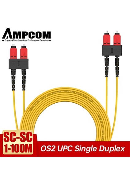 Dubleks Tek Modlu 25 M Ampcom Sc Sc Fiber Optik Yama Kablosu Simplex Dubleks 9/125 Sc - Sc Upc Tek Modlu Jumper Tek Modlu Yama Kablosu Özelleştirme (Yurt Dışından)