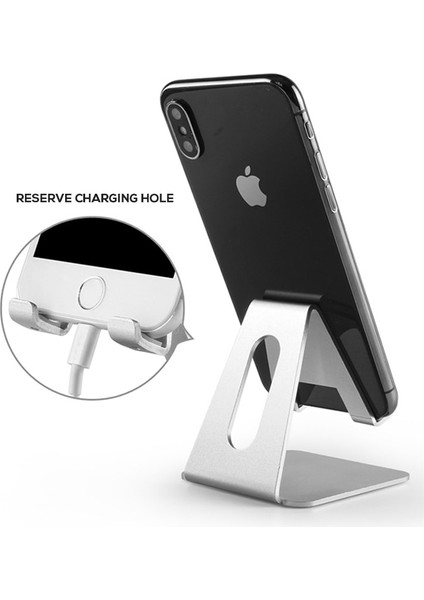 Abs Malzeme Evrensel Alüminyum Stand Masası Tutucu Xiaomi Huawei Için Cep Telefonu Tutucu iPhone Için Metal Tablet Standı ipad Için Siyah Altın (Yurt Dışından)