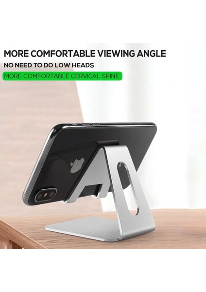 Abs Malzeme Evrensel Alüminyum Stand Masası Tutucu Xiaomi Huawei Için Cep Telefonu Tutucu iPhone Için Metal Tablet Standı ipad Için Siyah Altın (Yurt Dışından)