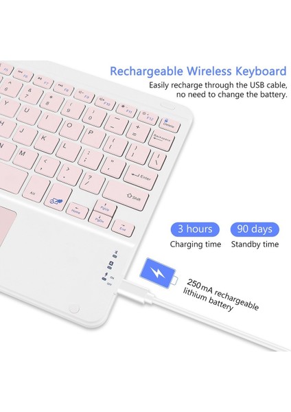 Siyah Fare ile Kablosuz Klavye Bluetooth Sihirli Klavye iPad Tablet Için Mini6 iPad Pro 2020 11 12.9 10.5 10.9 Bluetooth Klavye Fare (Yurt Dışından)
