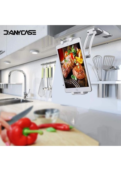 Siyah 4-12.9 Inç Katlanabilir Duvara Montaj Tablet Tutucu Masaüstü Samsung Xiaomi Tablet Standı iPhone Desteği iPad Air Pro Aksesuarları Telefon Standı (Yurt Dışından)