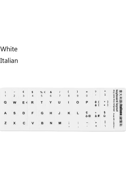 Beyaz-Italyanca Çoklu Dil Klavye Çıkartmaları Ispanyolca/ingilizce/rusça/deutsch/arapça/italyanca/japonca Mektup Değiştirme Dizüstü Bilgisayar Için (Yurt Dışından)