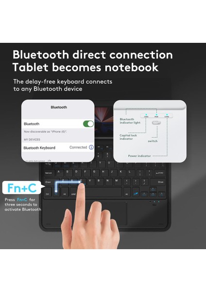 Sarı Bluetooth Uyumlu Klavye Koruyucu Deri Kılıf Seti Kablosuz Klavye Ipad PRO11 Air5 10.9/11 Inç Için Uyumlu (Yurt Dışından)