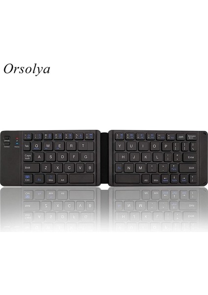 Siyah Mini Katlanır Bluetooth Klavye Şarj Edilebilir Kablosuz Klavye Taşınabilir, Mac/ios, Windows, Android Akıllı Telefon, Tablet, Dizüstü Bilgisayar Için (Yurt Dışından)