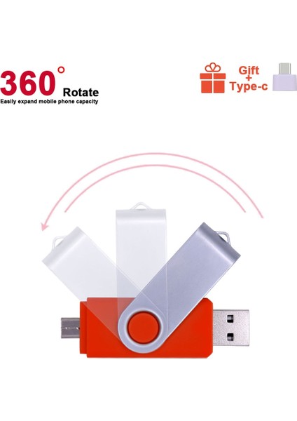 Beyaz 128GB USB 2.0 Flash Sürücü Akıllı Telefon Otg 4gb 8gb 16GB 32GB 64GB Pendrive 3 In 1 USB Memory Stick Flash Sürücü (10 Adetten Fazla Ücretsiz Logo) (Yurt Dışından)