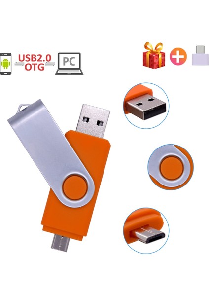 Beyaz 128GB USB 2.0 Flash Sürücü Akıllı Telefon Otg 4gb 8gb 16GB 32GB 64GB Pendrive 3 In 1 USB Memory Stick Flash Sürücü (10 Adetten Fazla Ücretsiz Logo) (Yurt Dışından)