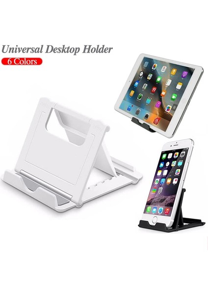 Beyaz Telefon Tutucu Masa Standı Cep Telefonunuz Için Tripod iPhone Huawei Xiaomi iPhone Tablet Plastik Katlanabilir Masa Tutucu Standı (Yurt Dışından)