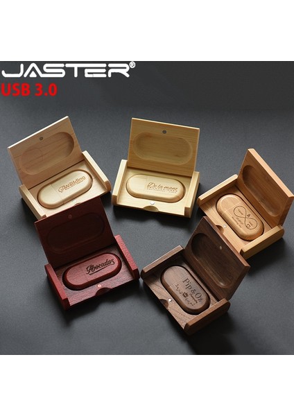 Ceviz Ahşap USB 64 GB Jaster USB 3.0 Yüksek Hızlı Logo Ahşap + Kutu Kişisel Logo Müşteri Pendrive 8 GB 16 GB 32 GB 64 GB USB Flash Sürücü Kalem Sürücü U Disk (Yurt Dışından)