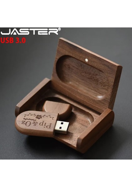 Ceviz Ahşap USB 64 GB Jaster USB 3.0 Yüksek Hızlı Logo Ahşap + Kutu Kişisel Logo Müşteri Pendrive 8 GB 16 GB 32 GB 64 GB USB Flash Sürücü Kalem Sürücü U Disk (Yurt Dışından)