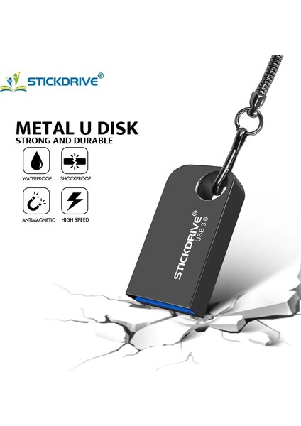 Gümüş 64GB Mini Metal USB 3.0 Flash Sürücü 32GB 64GB Kalem Sürücü Yüksek Hızlı USB Stick3.0 Flash Drive Pendrive Флешка 128GB 256GB Anahtarlık (Yurt Dışından) indirimleri