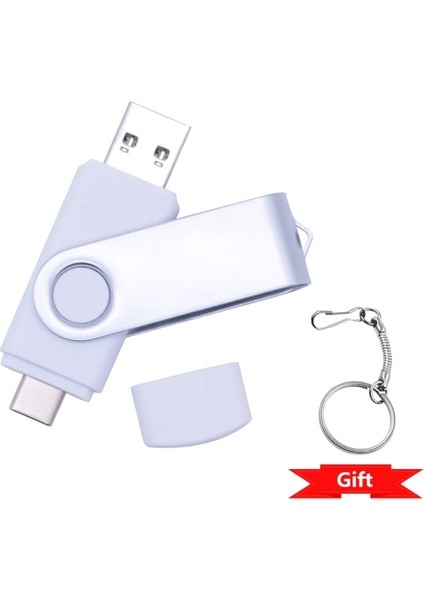 Gümüş 32GB Yeni Özel Logo Otg USB Flash Sürücü Tip C Kalem Sürücü 128GB 64GB 32GB 16GB 8gb 4gb USB Stick 2.0 Pendrive Tip-C Cihaz Için (Yurt Dışından)