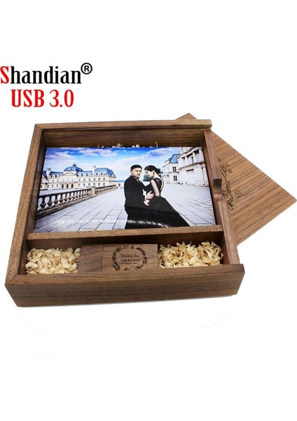 Akçaağaç Kutu ile 32GB Shandıan Ahşap Albüm Tarzı Yüksek Hızlı USB 3.0 4gb 8gb 16GB Moda Hediye 32GB 64GB USB + Kutu Düğün Fotoğrafçılığı Ücretsiz Özel Logo (Yurt Dışından) fiyatları