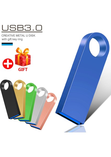 Gümüş 64GB Yüksek Hızlı Pendrive 128GB 64GB 32GB 16GB 8gb Metal USB 3.0 Flash Sürücü Su Geçirmez Memory Stick 8 16 32 64 128 GB USB Flash 64GB (Yurt Dışından)
