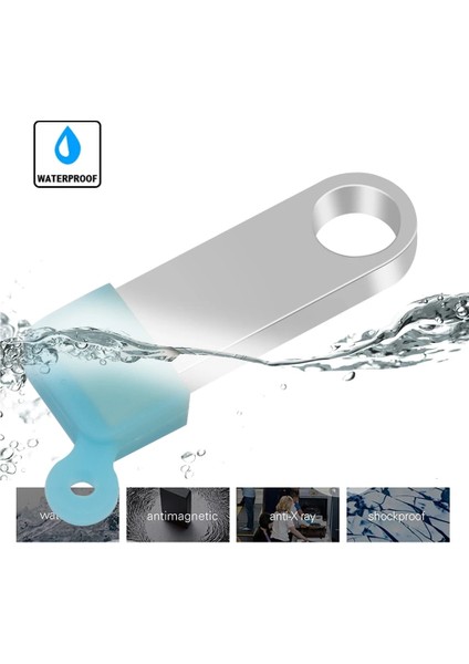 Gümüş 64GB Yüksek Hızlı Pendrive 128GB 64GB 32GB 16GB 8gb Metal USB 3.0 Flash Sürücü Su Geçirmez Memory Stick 8 16 32 64 128 GB USB Flash 64GB (Yurt Dışından)