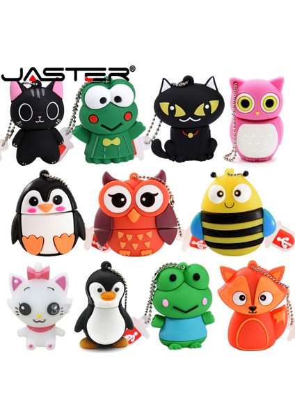 Beyaz Kedi 32GB Jaster Sevimli Hayvan Karikatür USB 2.0 Flash Sürücü 64GB Penguen U Disk 16GB Kalem Sürücüler 8gb Pendrive 32G Hediyeler Anahtarlık Memory Stick (Yurt Dışından) modelleri