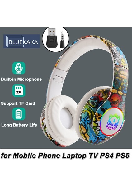 A4 T7 Adaptörü Ps4 Ps5 Tv Dizüstü Bilgisayar Bluetooth Kulaklık Rgb Oyun Müzik Kulaklık Mikrofonlu Kulaklık Desteği Tf Kart Kız Erkek Doğum Günü Hediyesi (Yurt Dışından) fırsatları