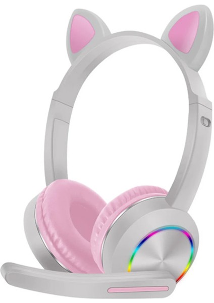 Kırmızı Kablolu Kulaklık Çocuklar Için Bilgisayar 3.5mm Jack Uzun Kablo Mikrofon ile Kedi Kulak Moda Hediyeler Stereo Dizüstü Sevimli LED Aydınlatma (Yurt Dışından) fiyatları