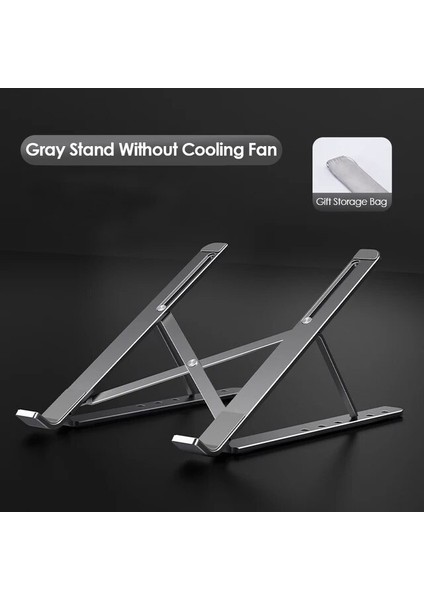 Gri Fansız Katlanabilir Dizüstü Bilgisayar Sehpası Soğutma Fanlı Taşınabilir Isı Dağılımı Soğutucu MacBook Air Pro Masaüstü Standı Dizüstü Bilgisayar Dell Tutucu (Yurt Dışından)