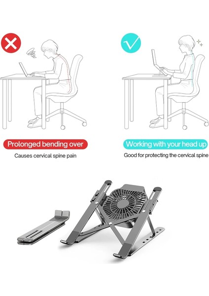 Gri Fansız Katlanabilir Dizüstü Bilgisayar Sehpası Soğutma Fanlı Taşınabilir Isı Dağılımı Soğutucu MacBook Air Pro Masaüstü Standı Dizüstü Bilgisayar Dell Tutucu (Yurt Dışından) modelleri