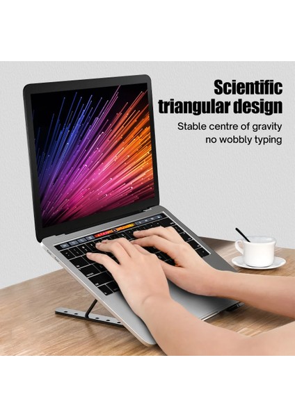 Gri Fansız Katlanabilir Dizüstü Bilgisayar Sehpası Soğutma Fanlı Taşınabilir Isı Dağılımı Soğutucu MacBook Air Pro Masaüstü Standı Dizüstü Bilgisayar Dell Tutucu (Yurt Dışından) fırsatları