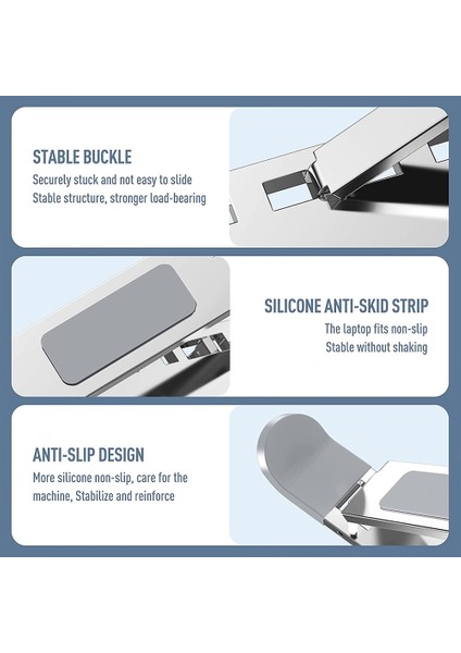 Gri Ayarlanabilir Laptop Standı Alüminyum Macbook Tablet Için Dizüstü Standı Masa Soğutma Pedi Katlanabilir Dizüstü Bilgisayar Tutucu (Yurt Dışından) indirimleri