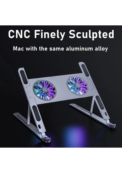 Şerit Alüminyum Ayarlanabilir Laptop Standı Macbook Bilgisayar Pc iPad Tablet Desteği Dizüstü Standı Soğutma Fanı Pad Dizüstü Bilgisayar Tutucu Tabanı (Yurt Dışından) fırsatları