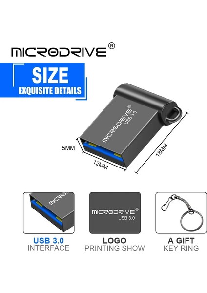 Siyah 256GB Mini Gerçek Kapasiteli USB Flash Sürücü Kalem Sürücü 16GB 32GB 64GB Yüksek Hızlı USB Stick 3.0 Flash Sürücü Pendrive Флешка 128GB (Yurt Dışından)