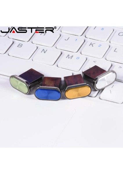 Mavi 4gb Jaster Mini Düğme Mavi Çok Fonksiyonlu Yeni Metal USB 2.0 Flash Sürücü Gümüş U Disk 32GB 64GB Memory Stick Iş Type-C Hediye (Yurt Dışından)
