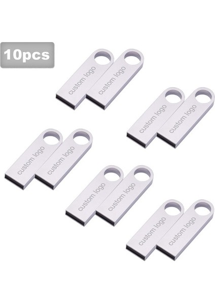 Gümüş Pendrive 2.0 4gb X10 Adet 10 Adet/grup Pendrive 128GB Memory Stick 32GB 4gb Metal USB Flash Sürücü 128GB Kalem Sürücü 64 GB 8gb USB Stick 16 GB Hediye Özel Logo (Yurt Dışından)