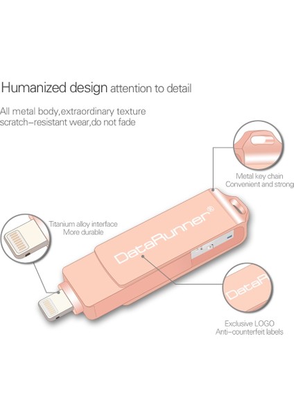 Pembe 128 GB Datarunner USB Flash Sürücü Kalem Sürücü 32 GB 64 GB 128 GB USB Bellek 8 GB 16 GB Cle USB 3.0 Pendrive iPhone 14 Pro/13/12/11/xs Max Için (Yurt Dışından) fırsatları