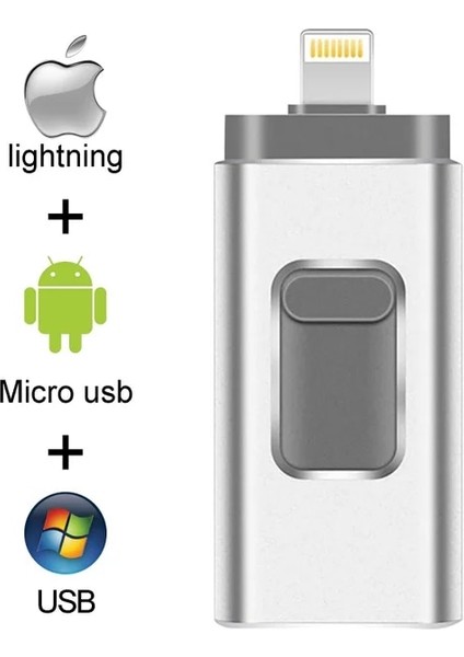 Gümüş 16GB USB Flash Sürücü Pendrive iPhone 6/6s/6plus/7/7plus/8/x Usb/otg/lightning 32G 64GB Kalem Sürücü Ios Harici Depolama Aygıtları Için (Yurt Dışından)