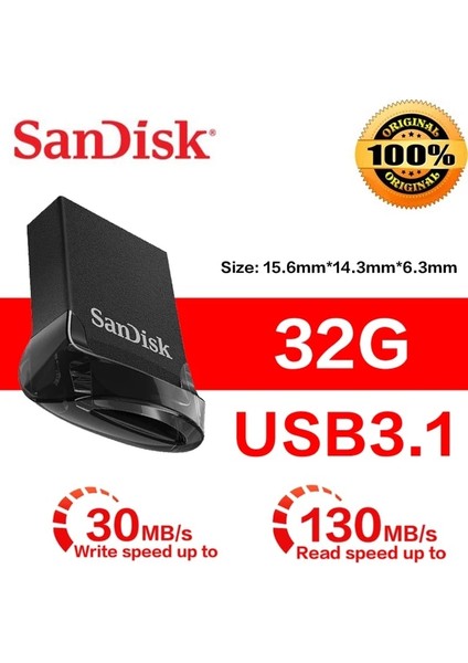 CZ430-32GB Sandisk CZ430 Ultra Fit USB 3.1 Flash Kalem Sürücü 512GB 256GB 128GB 64GB 32GB 16GB CZ33 Usb2.0 Memory Stick Flash Disk USB U Disk (Yurt Dışından)