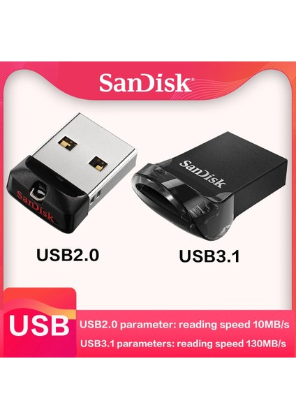 CZ430-32GB Sandisk CZ430 Ultra Fit USB 3.1 Flash Kalem Sürücü 512GB 256GB 128GB 64GB 32GB 16GB CZ33 Usb2.0 Memory Stick Flash Disk USB U Disk (Yurt Dışından)