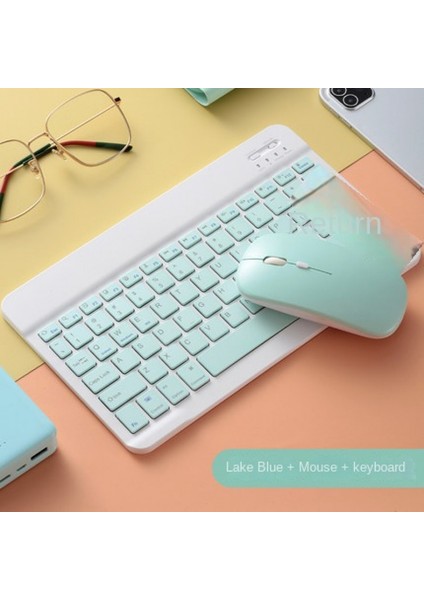 Sarı Tek Keyboa 10 Inç Renkli Bluetooth Cep Telefonu Tablet Pc Harici Kablosuz Fare Klavye Takım Elbise (Yurt Dışından)