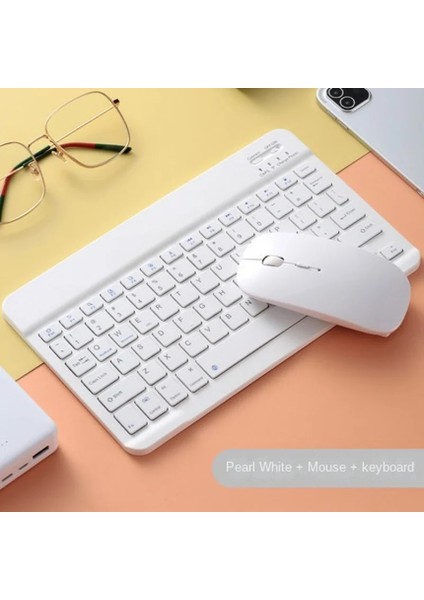 Sarı Tek Keyboa 10 Inç Renkli Bluetooth Cep Telefonu Tablet Pc Harici Kablosuz Fare Klavye Takım Elbise (Yurt Dışından)