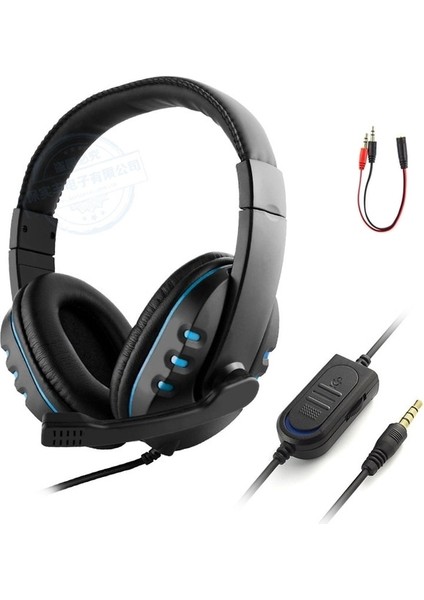 Mavi Siyah Kulak Içi Kulaklık Gamer Stereo Derin Bas Oyun Kulaklıkları Bilgisayar Pc Dizüstü Bilgisayar Için Mikrofon ile Kulaklık (Yurt Dışından)