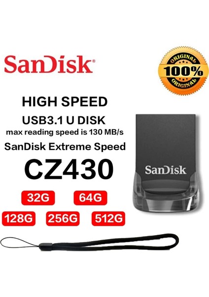 CZ430 32 GB Sandisk Extreme Pro Orijinal USB 3.2 Katı Hal SSD Flash Sürücü USB 3.1 Tip-C Otg Çift Arayüz USB 3.0 Memory Stick U Disk (Yurt Dışından)