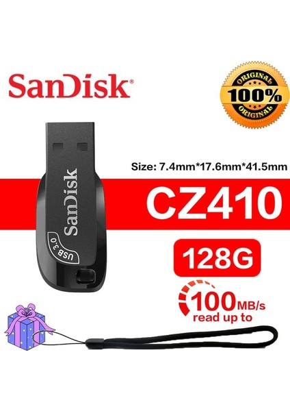 CZ410-128G Sandisk CZ50 CZ410 CZ74 USB 2.0 3.0 3.1 512GB Flash Sürücü 32GB Mini Kalem Sürücü Flash 64GB 256GB Memory Stick 128GB Pc/not Için (Yurt Dışından)