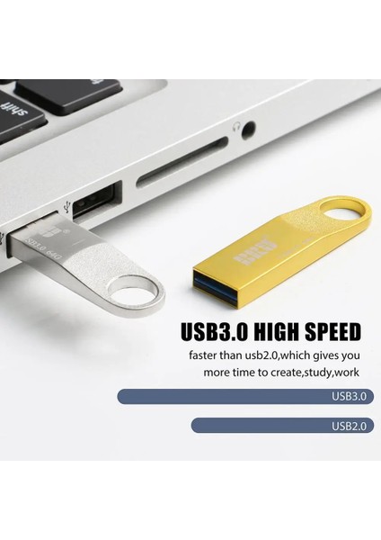Altın ve Anahtarlık 64GB Bru Metal Pendrive USB Flash Sürücü 16GB 32GB 64GB 128GB USB 3.0 Stick Su Geçirmez Kalem Sürücü 3.0 Özel Logo Oem Hediye USB Anahtarı (Yurt Dışından) fırsatları