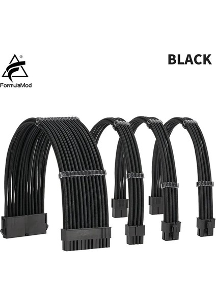 Siyah Kit A Formulamod Nck1 Serisi Psu Uzatma Kablosu Kiti, Düz Renk Kablo Katı Combo 300MM ATX24PIN PCI-E8PIN CPU8PIN Taraklı (Yurt Dışından)