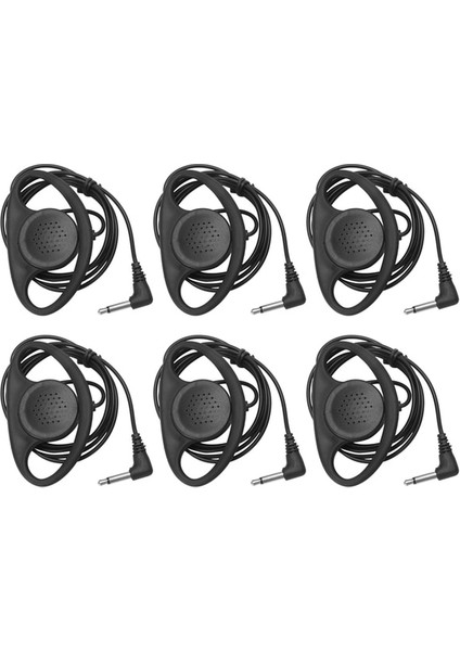 Siyah 6x Mono Kulaklık Kulaklık Kulaklık Kulaklık Çift Kanal 3.5mm Jack Dizüstü Pc Skype Voip Icq (Yurt Dışından)
