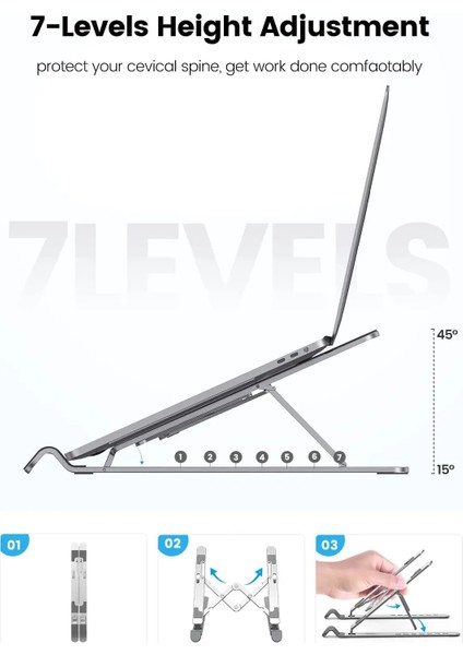 Pom Standı Orıco Katlanabilir Dizüstü Bilgisayar Standı Tutucu Yükseltici Taşınabilir Ayarlanabilir Alüminyum Dizüstü Bilgisayar Standı Bilgisayar MacBook Tabletler Için 7 Açı Standı (Yurt Dışından)