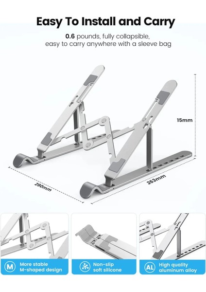Pom Standı Orıco Katlanabilir Dizüstü Bilgisayar Standı Tutucu Yükseltici Taşınabilir Ayarlanabilir Alüminyum Dizüstü Bilgisayar Standı Bilgisayar MacBook Tabletler Için 7 Açı Standı (Yurt Dışından)