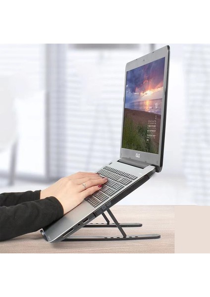 Büyük Siyah Laptop Braketi macbook Cradle Desteği Tablet ipad Pro 12.9 Için Standı Tutucu Tablet Dizüstü Soğutma Standı Tutucu Alüminyum (Yurt Dışından)