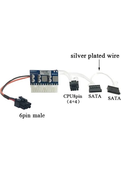 6pin Erkek Girişi-1 Yüksek Kaliteli DC-ATX-160W 12V 6pin Erkek Girişi Dc-Atx Tepe Psu Pico Atx Anahtarı Madencilik Psu 24PIN Mını Itx Dc Atx Pc Güç Kaynağı (Yurt Dışından)