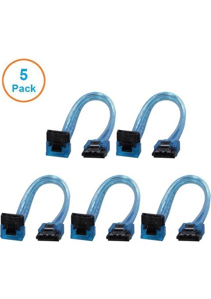 Düz Siyah 25 cm 5 Adet 10 cm Sata 3.0 Sabit Sürücü 6 Gb/s Seri Ata Veri Kablosu 90 Açılı 180 Konektör Sata3 Sataııı 6 Gbps Sabit Disk, SSD Adaptörü (Yurt Dışından)